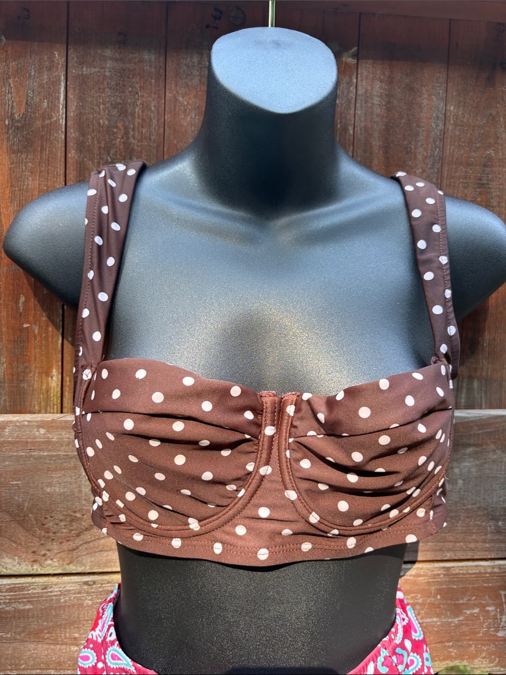 Time and Tru Brown Polka Dot Bikini Top - Picture 2 of 11